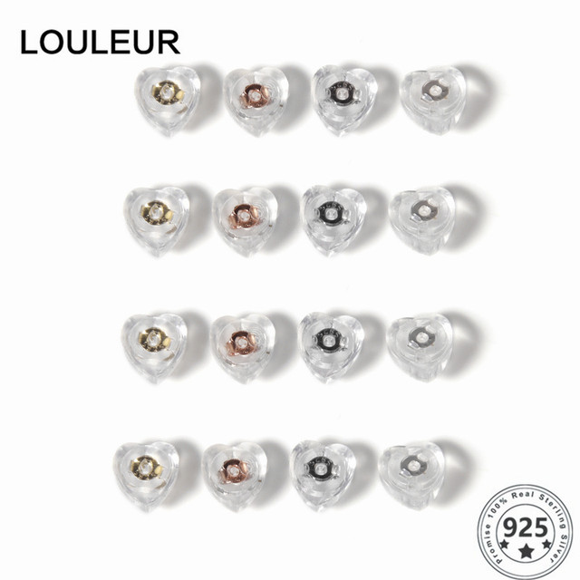 Louleur 925 Sterling Silver Heart Silicone Earrings Plugs 5.5x6mm 10pcs/bag  Earring Backs Stopper Hand Made Diy Fashion Jewelry - Jewelry Findings &  Components - AliExpress